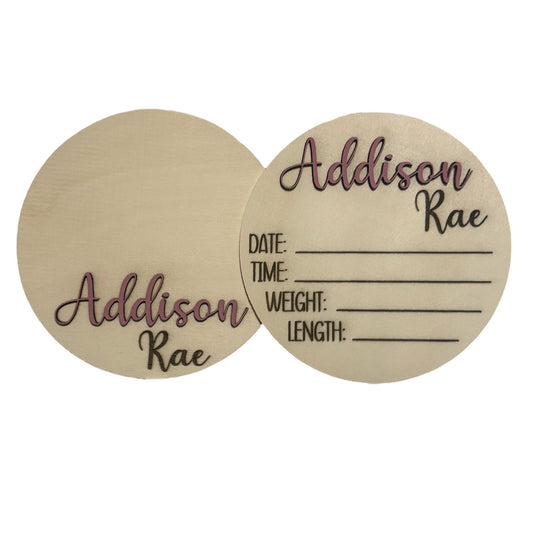 Custom Baby Stat and Footprint Sign